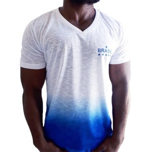 CAMISETA  BRASIL INFANTIL FLAME REPLICA (AZUL/BRANCO)