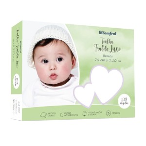 TOALHA FRALDA DE PANO LUXO C/3 BRANCA - 70x1,10