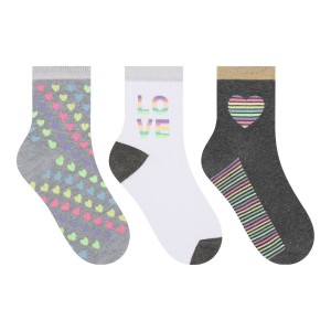 MEIA SOQUETE C/3 FEM. LUREX