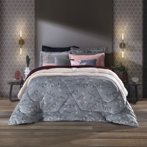 EDREDOM SOLTEIRO PLUSH SHERPA ESTAMPADO