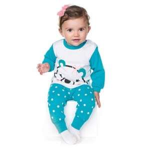 PIJAMA BB FEMININA MANGA LONGA C/ESTAMPA MEIA MALHA