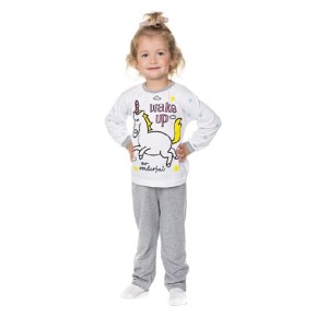 PIJAMA BB FEMININA MANGA LONGA C/ESTAMPA MEIA MALHA