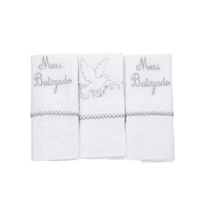 PANO DE BOCA C/3 MEU BATIZADO - BABY JOY