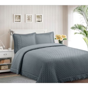 KIT COLCHA C/3 KING BORDADO INGLES (300 FIOS)