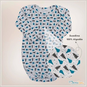 KIT BODY MANGA LONGA C/2 MASCULINO BORDADO E ESTAMPADO