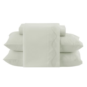 JOGO CAMA C/4 QUEEN BORDADO GRETTA (300 FIOS)