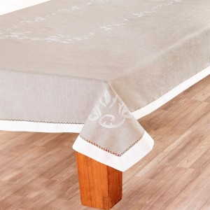 TOALHA MESA RETANGULAR BORDADO LINHO AJOUR - 1,80 X 2,75