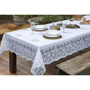 TOALHA DE MESA RETANGULAR RENDA - 6 LUGARES