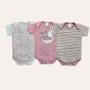 BODY MANGA CURTA C/3 FEMININO