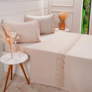 JOGO CAMA 4 PEÇAS KING BORDADO INGLES (85 G/M²)