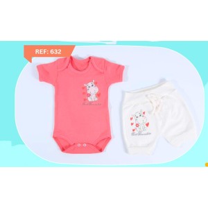 CONJUNTO BODY + SHORTS FEMININO BORDADO