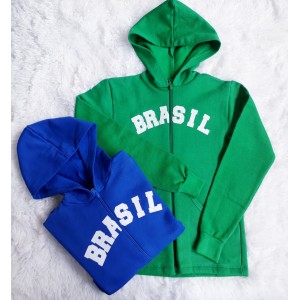 JAQUETA BRASIL COM ZIPER INFANTIL REPLICA