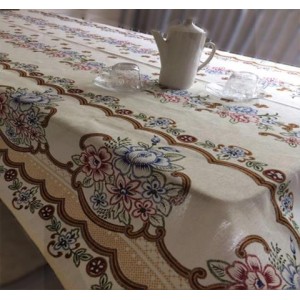 TOALHA MESA RETANGULAR LINHO ESTAMPADA - 8 LUGARES