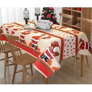 TOALHA MESA RETANGULAR NATAL - 8 LUGARES