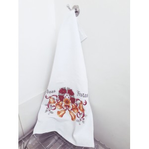 PANO DE PRATO ALVEJADO ESTAMPADO CARINHOSO NATAL