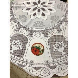 TOALHA MESA RETANGULAR NATAL RENDA - 6 LUGARES