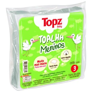 TOALHA FRALDA C/3 TOPZ FEMININA ESTAMPADA CREMER
