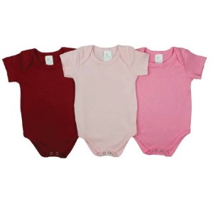 BODY MANGA CURTA FEMININO C/3 LISO