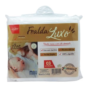 Fralda De Pano Minasrey Com Bainha Luxo - Pacote C/3