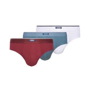 CUECA SLIP ADULTO COM 3 PEÇAS ''EG'' ALGODÃO