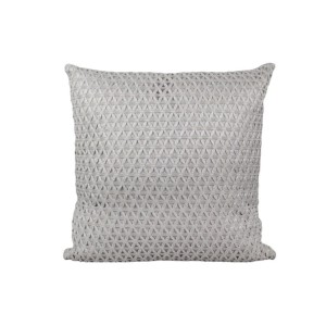 ALMOFADA COM APLIQUE CROCHÊ RENDADO