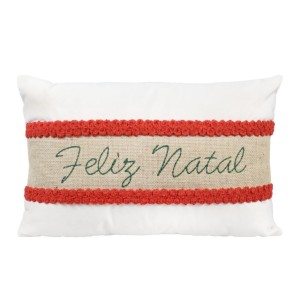 ALMOFADA BAGUETE NATAL JUTA + BORDADO