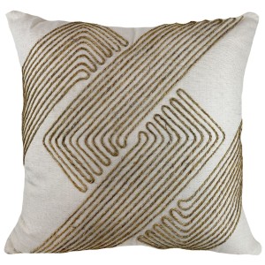 ALMOFADA COM APLIQUE CROCHÊ RENDADO