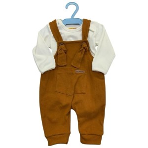 CONJUNTO JARDINEIRO + BODY ML MASCULINO ESTAMPADO 