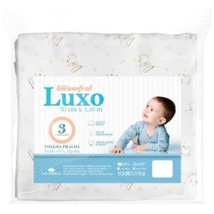TOALHA FRALDA LUXO C/3 ESTAMPADA
