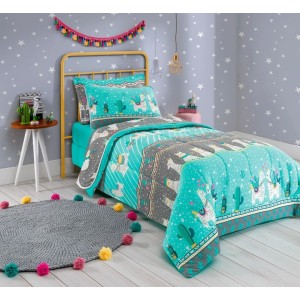 KIT COBRE LEITO + PORTA TRAVESSEIRO  ESTAMPADO  KIDS