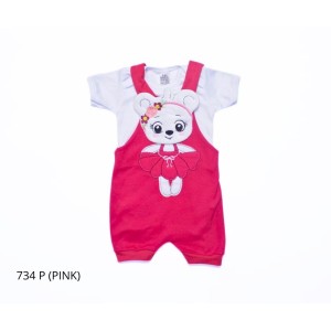 CONJUNTO JARDINEIRA E BODY CURTO BORD FEMININO