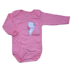 BODY MANGA LONGA C/3 FEMININO BORDADO BOLHAS