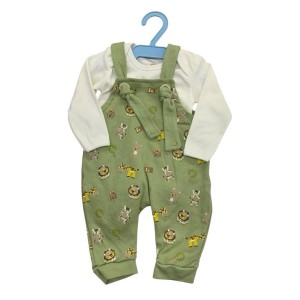 CONJUNTO JARDINEIRO + BODY MANGA LONGA MASCULINO