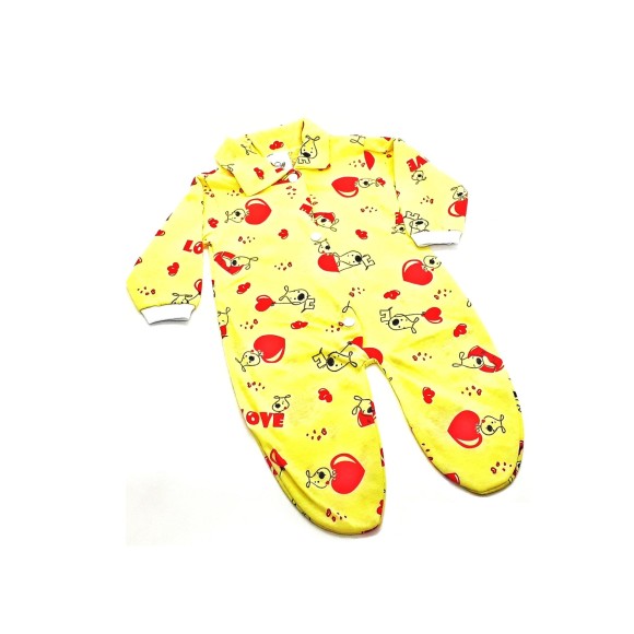 macacão longo de malha estampado