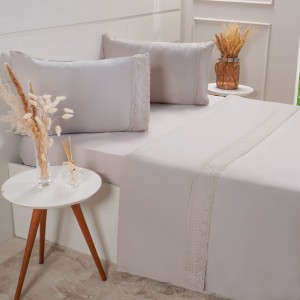 JOGO CAMA COM 3 PEÇAS SOLTEIRO BORDADO INGLES HIPER TEXTIL
