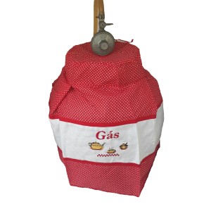 CAPA BOTIJAO GÁS XADREZ PONTO CRUZ