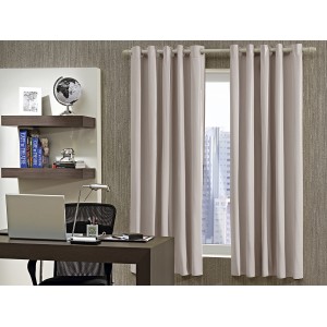 CORTINA BLACKOUT BELLA JANELA PVC ILHOS FUNDO CINZA