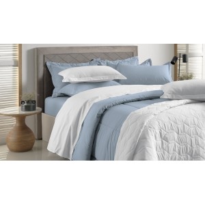 JOGO COLCHA KING KARSTEN LISO C/ PORTA TRAVESSEIRO LISS - 180 FIOS PERCAL