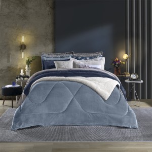 EDREDOM QUEEN PLUSH SHERPA LISO HEDRONS