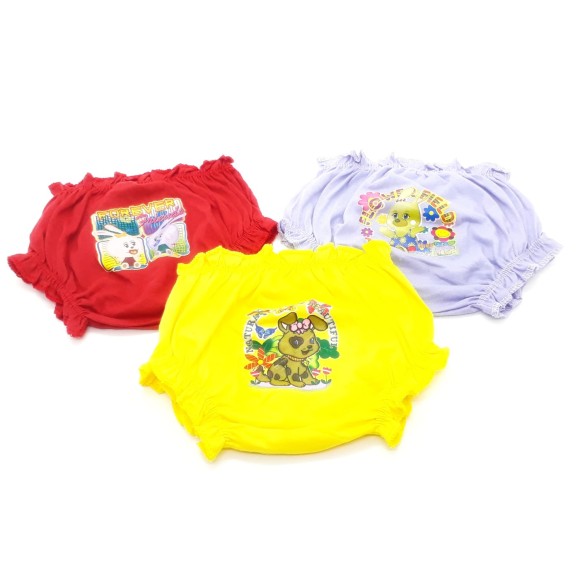 CALCINHA INFANTIL C/3 C/ESTAMPA